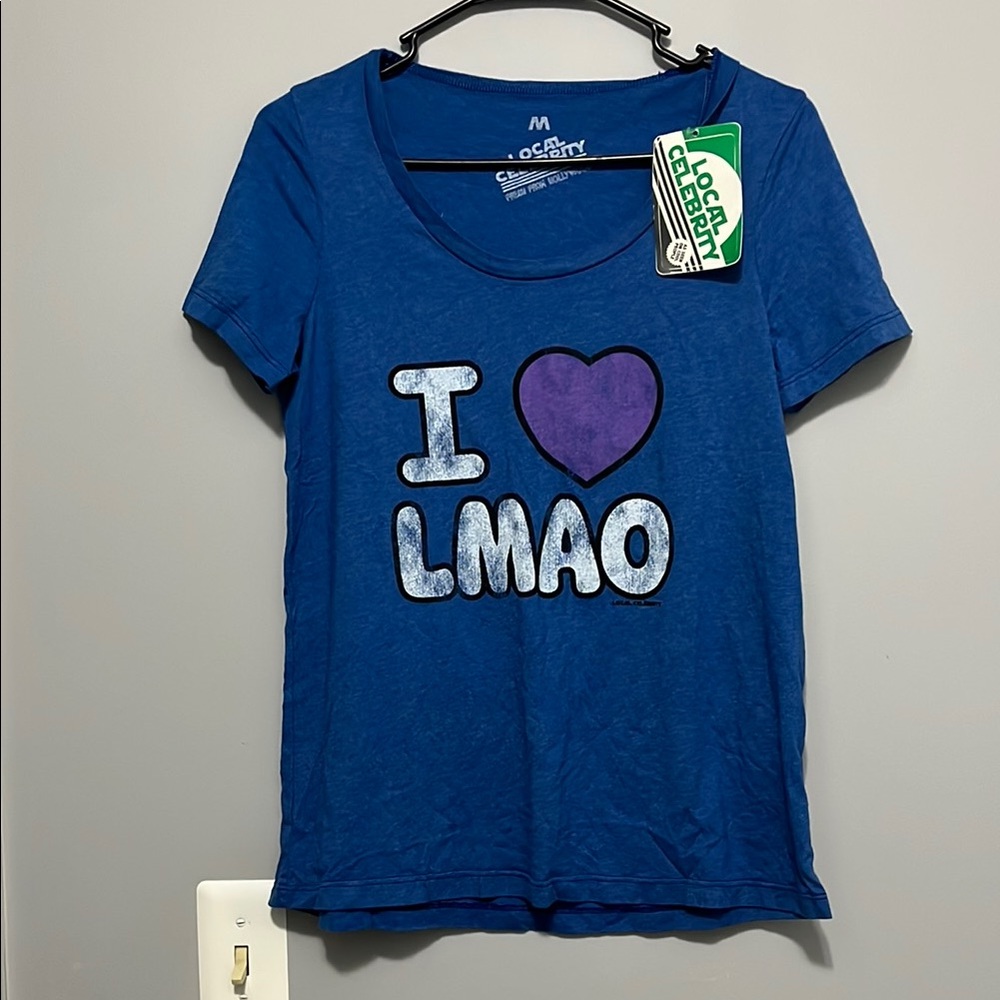 NWT Blue I Heart LMAO Graphic Tee